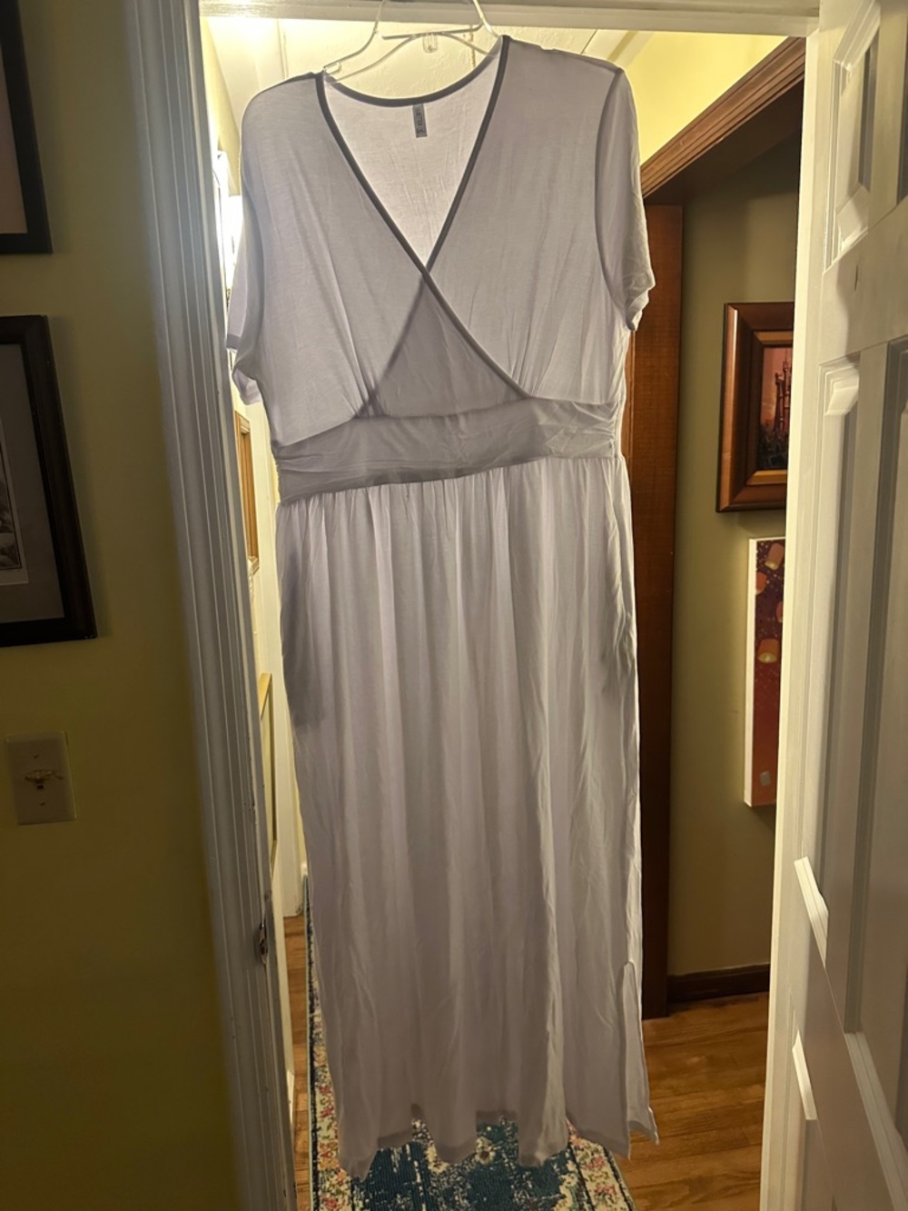 White Wrap-Front Maxi Dress